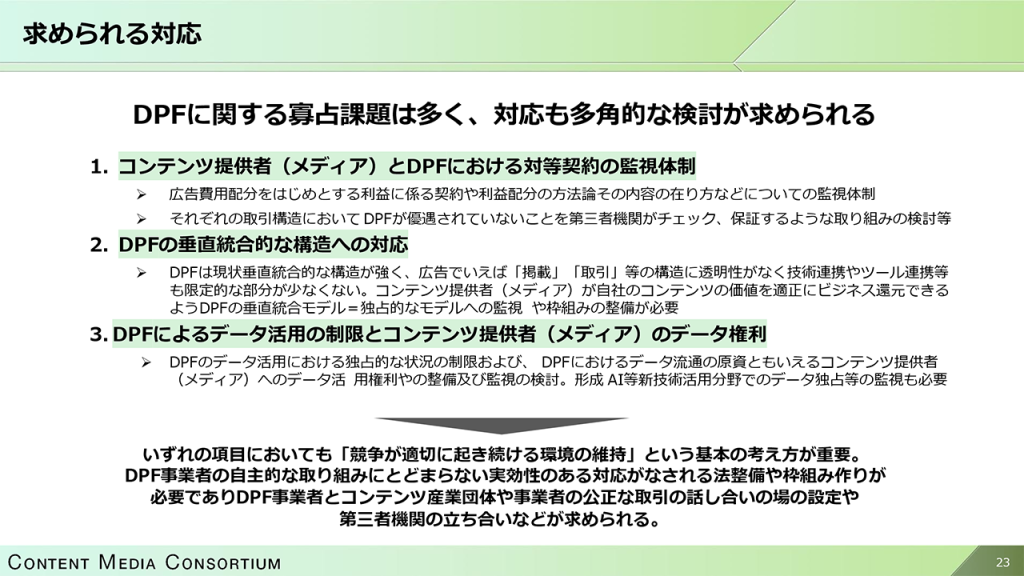 画像：コンテンツメディアとデジタルプラットフォームに求められる対応