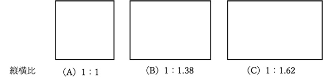 画像：実験で使用された案内状の縦横比